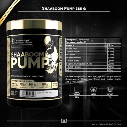 Kevin Levrone Shaaboom Pump 3000mg Συμπλήρωμα Pre Workout 385gr Fruit Punch