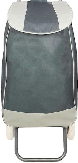 Fabric Shopping Trolley Foldable Grey 95x50x20cm