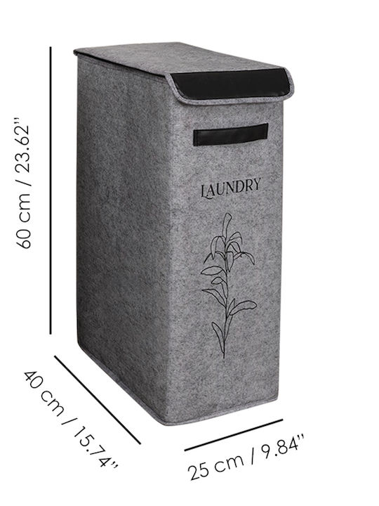 SteweHome Fabric Storage Basket With Lid Grey 25lt 2 Pieces