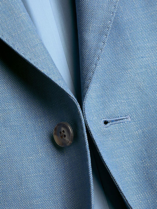 Summer Men’s Jacket with Slim Fit Light Blue
