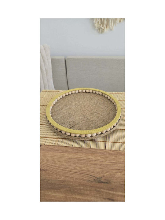 SteweHome Επιτραπέζια Βάση Ξύλινη 25x25x25εκ. Κίτρινη
