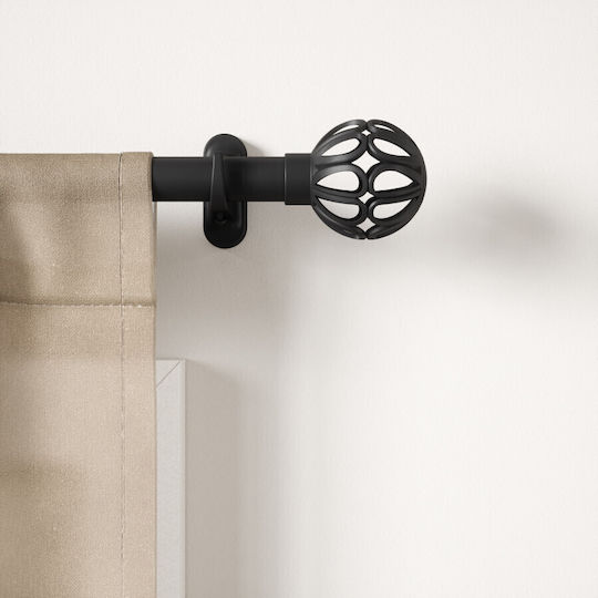 Umbra Bară Pentru Perdele Extensibilă Metalică Mată Neagră Aria Cage Pinpoint Φ2,5 107-305 Cm