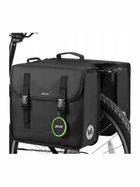 Vayox Doppeltes Fahrradkorb-Tasche 29lt Schwarz