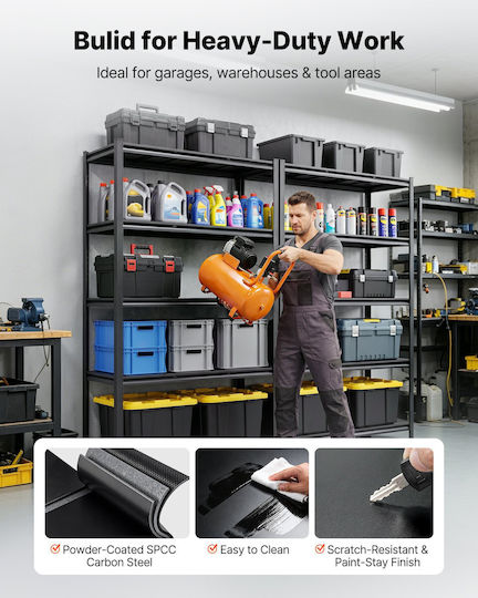 Vevor Ραφιέρα Dexion 123x52.2x181.3εκ. με 5 Ράφια Συνολικής Αντοχής 1361kg