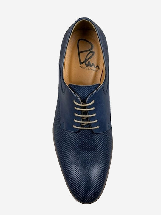 Leder Herrenschuhe Blau I190-Blue