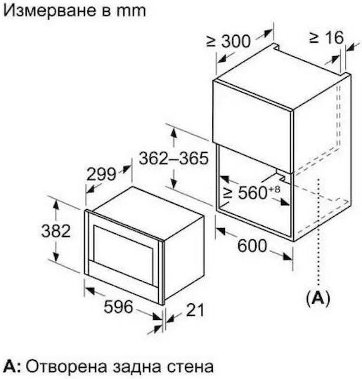 Neff Вграден Микровълнов Фурна 21л Черен