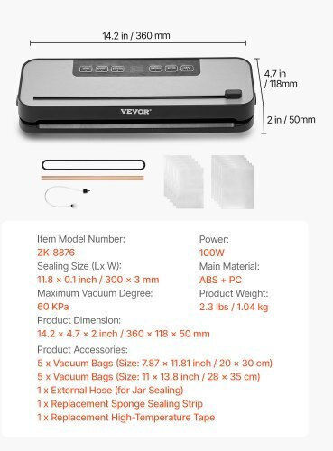 Vevor Συσκευή Vacuum Αυτόματη