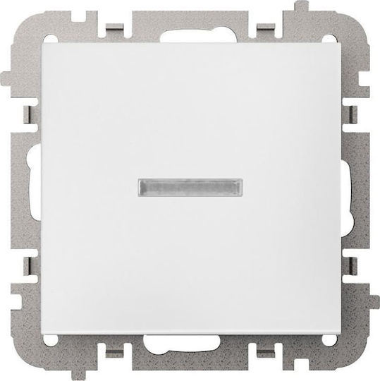 Elektro Plast Recessed Wall Switch Single with White Frame