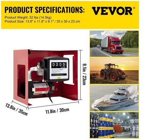 Vevor Помпа За Пренасяне Със Стомана 1"