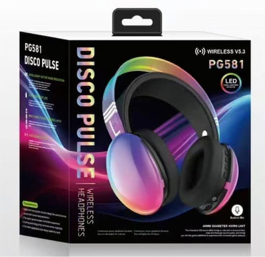 PG581 Ασύρματα Bluetooth Over Ear Ακουστικά με 5 ώρες Λειτουργίας Πολύχρωμα