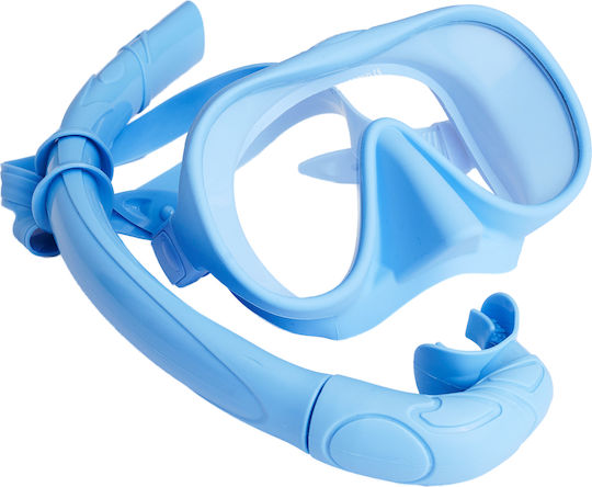 Seabeez Silicone Diving Mask with Snorkel Light Blue