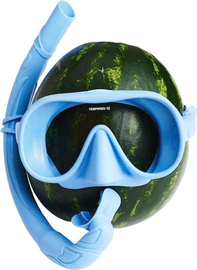 Seabeez Silicone Diving Mask with Snorkel Light Blue