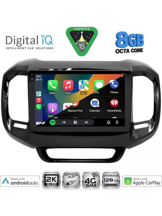 Digital IQ Car Audio System for Fiat Toro 2017 Bluetooth USB WiFi GPS Apple CarPlay Android Auto with 9" Touch Screen