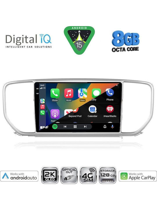 Digital IQ Car Audio System for Kia Sportage 2018-2021 Bluetooth USB WiFi GPS Apple CarPlay Android Auto with 9" Touch Screen