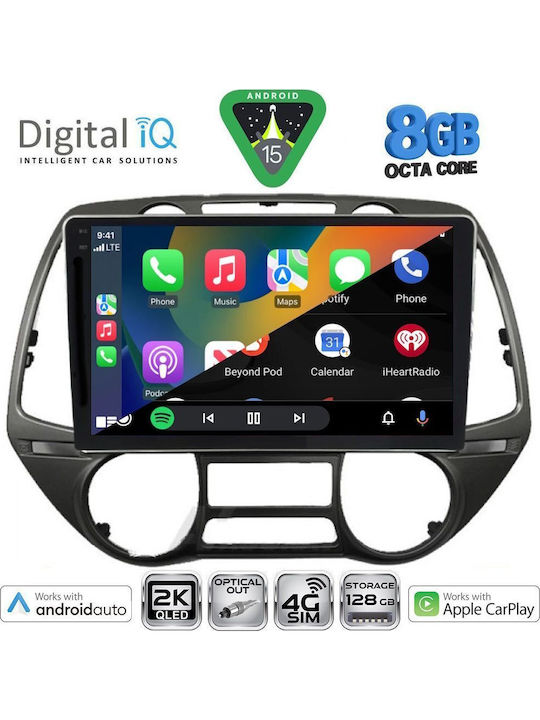 Digital IQ Car Audio System for Hyundai i20 2008-2014 Bluetooth USB WiFi GPS Apple CarPlay Android Auto with 9" Touch Screen