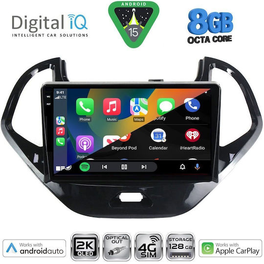 Digital IQ Ηχοσύστημα Αυτοκινήτου για Ford Ka 2017 (Bluetooth/USB/WiFi/GPS/Apple-Carplay/Android-Auto) με Οθόνη Αφής 9"