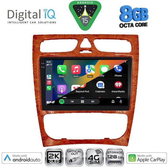 Digital IQ Ηχοσύστημα Αυτοκινήτου για Mercedes-Benz C Class 1999-2004 (Bluetooth/USB/WiFi/GPS/Apple-Carplay/Android-Auto) με Οθόνη Αφής 9"