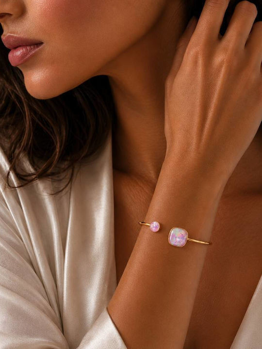 Awear Women's Gold Plated Steel Handcuff Bracelet