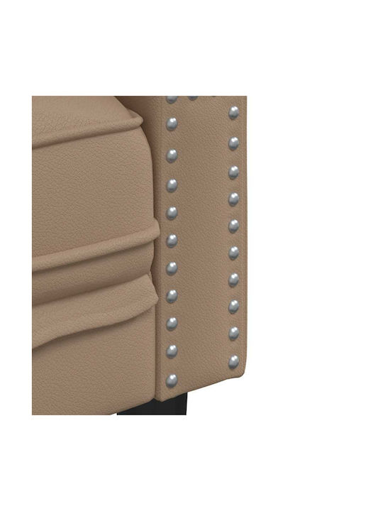 Canapea Cu Trei Locuri Din Piele Ecologică Culoare Capuccino 194x74.5x70.5cm