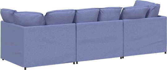Dreisitzer Sofa Blau 300x100x64cm