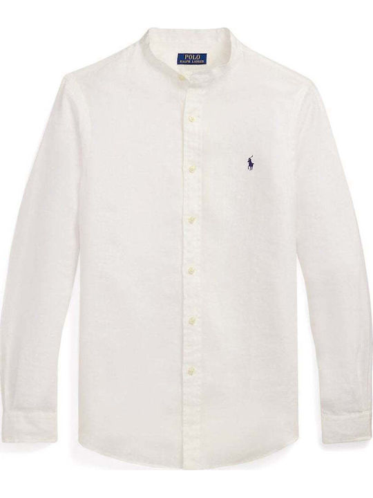Long-sleeved Linen Shirt White