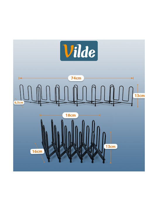 Vilde Cabinet Dish Rack Metallic 74x16x13cm Black