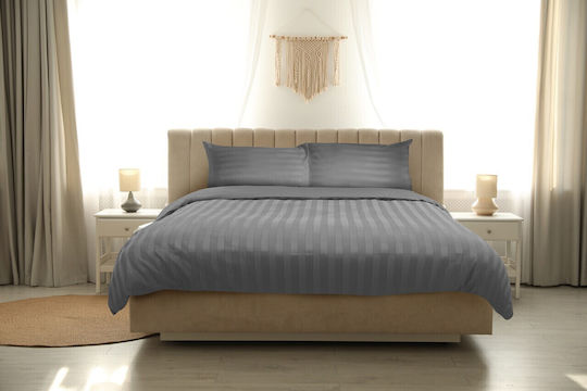 Green Future Σετ Παπλωματοθήκη 200x220cm Διπλή με 2 Μαξιλαροθήκες & 1 Σεντόνι Gray