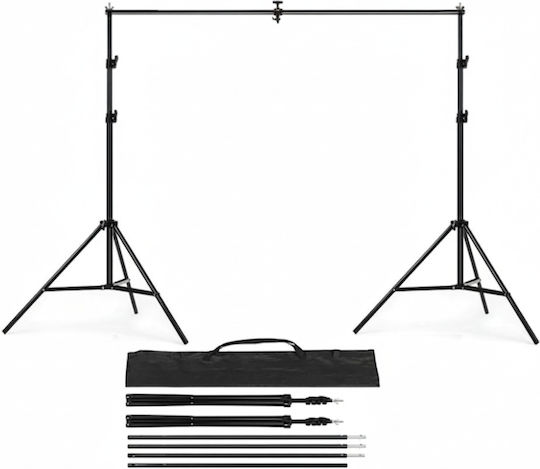 Suport Portabil Reglabil Pentru Fundal Foto 85-200 Cm Pliabil Asamblare Ușoară Studio Foto Video Geantă Metalică De Transport Neagră