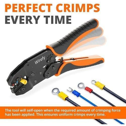 Wirefy Cleste Sertizat Autoreglabil Pentru Papuci Terminali Secțiune 0.5 - 10mm² cu Mecanism cu Clichet