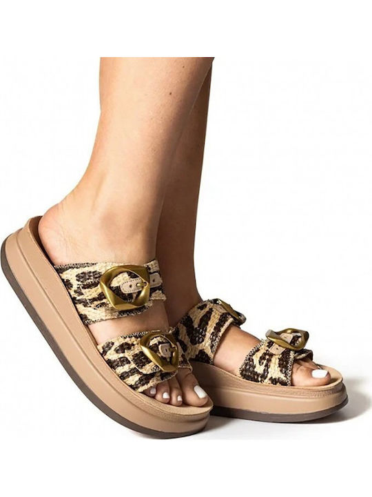 Women's Flat Sandals Brown Africana
