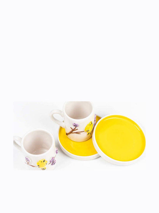 SteweHome Set Of Multicolour Ceramic Coffee Cups 4 Pieces