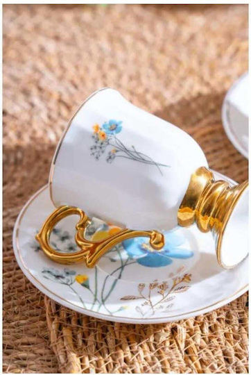 SteweHome Сет Чаши Кафяви от Порцелан Многоцветни 90ml 6 Бройки