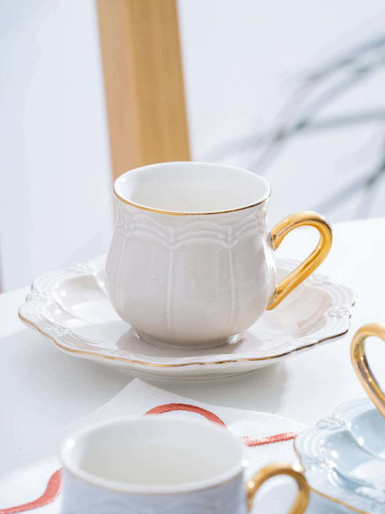 SteweHome Set Of Multicolour Porcelain Coffee Cups 90ml 6 Pieces