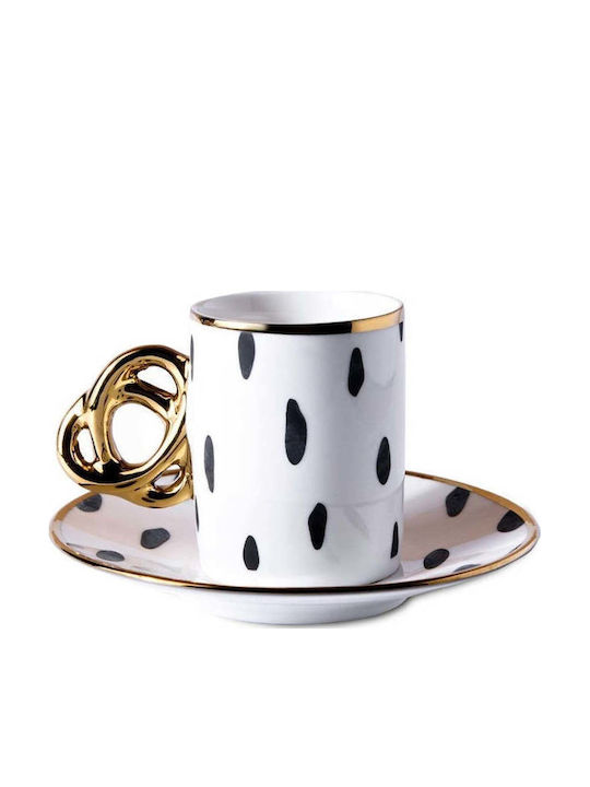SteweHome Set Of Multicolour Porcelain Coffee Cups 6 Pieces