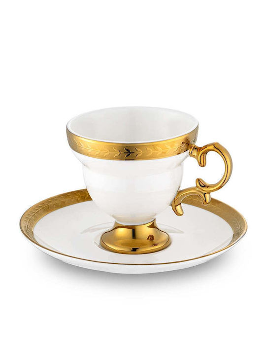 SteweHome Set Coffee Cups Made of White Porcelain 90ml 6 Pieces