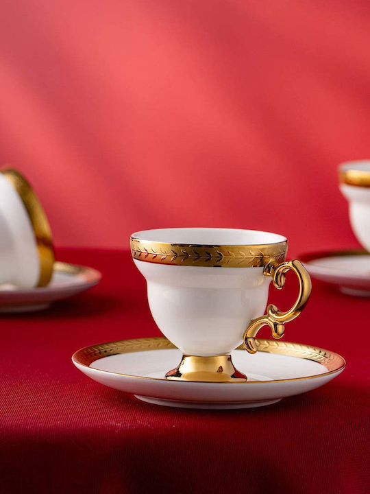 SteweHome Set Coffee Cups Made of White Porcelain 90ml 6 Pieces