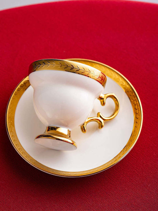 SteweHome Set Coffee Cups Made of White Porcelain 90ml 6 Pieces