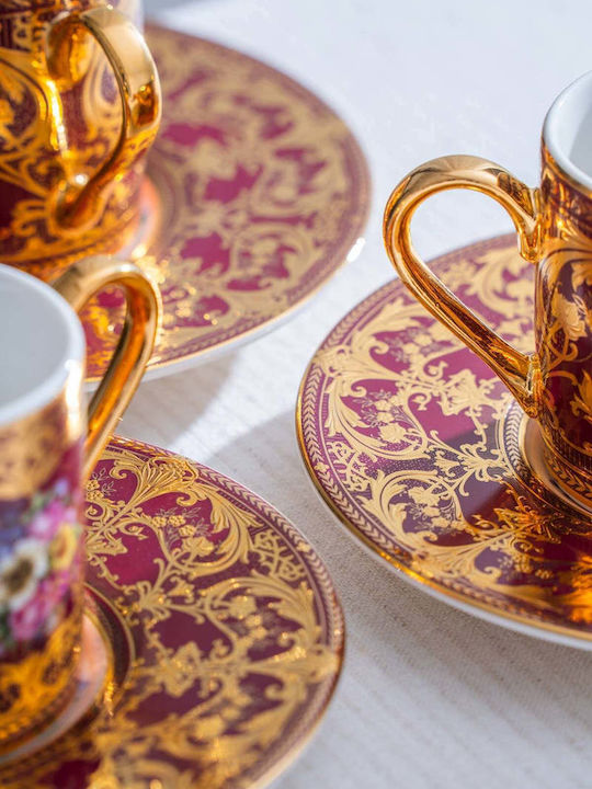SteweHome Set Coffee Cups Made of Multicolour Porcelain 100ml 6 Pieces