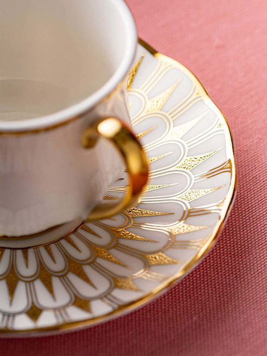SteweHome Set Coffee Cups Made of White Porcelain 90ml 6 Pieces