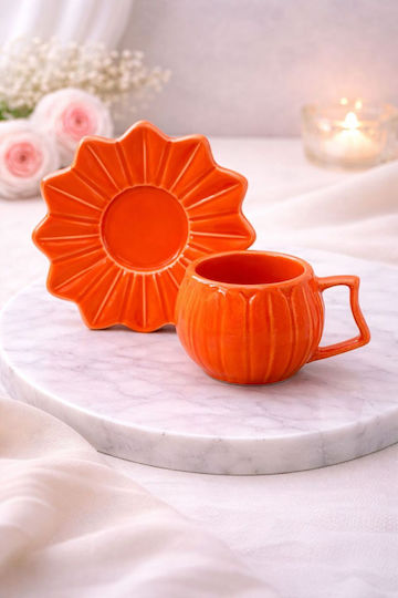 SteweHome SteweHome Set Tassen Kaffee Keramik Orange 100ml 4 Stück