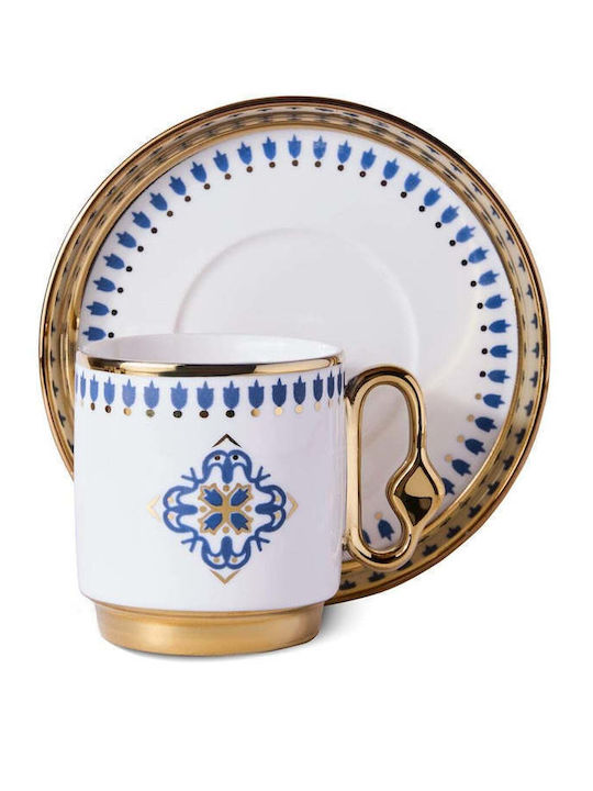 SteweHome Set Of Multicolour Porcelain Coffee Cups 6 Pieces