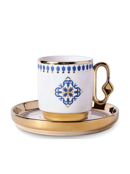 SteweHome Set Of Multicolour Porcelain Coffee Cups 6 Pieces
