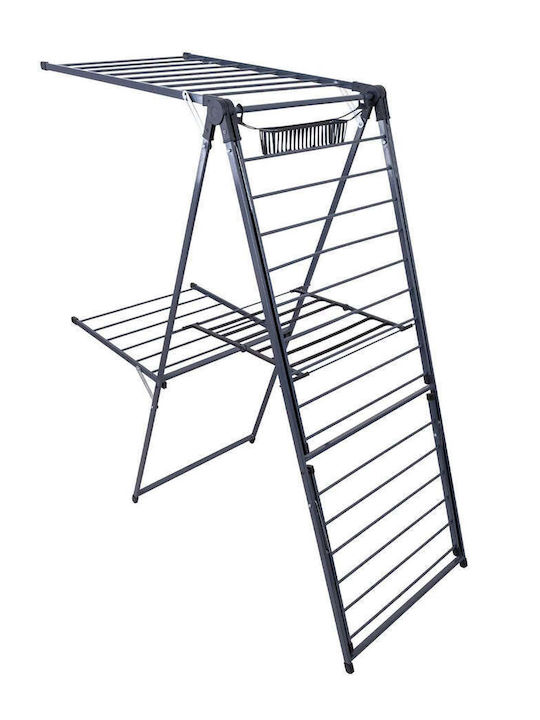 SteweHome Folding Floor Clothes Drying Rack Made of Metal with 27m Hanging Length