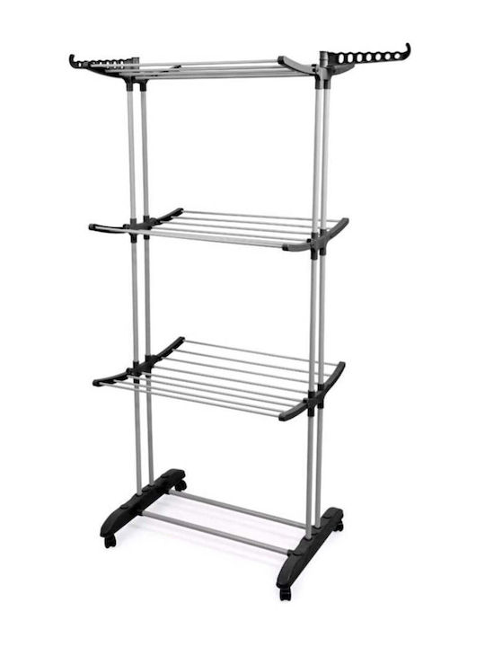 SteweHome Folding Floor Clothes Drying Rack Made of Metal with Hanging Length 25m