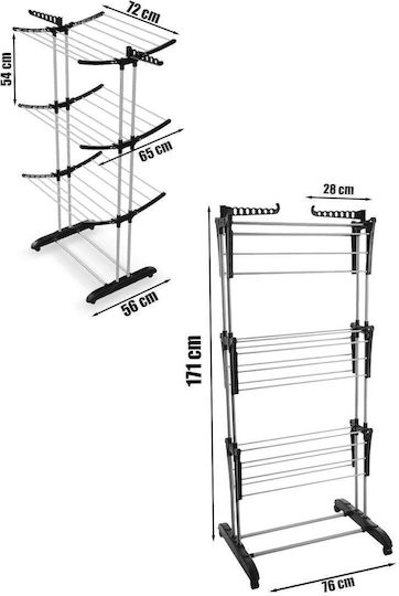SteweHome Aprostoare De Rufe Pliabilă De Pardoseală Din Aluminiu Cu Lungime De Uscare 20m