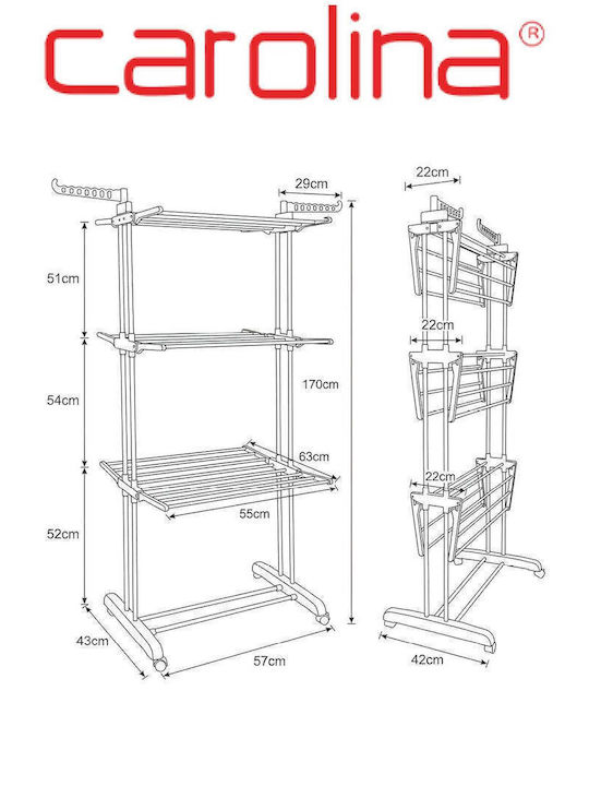 SteweHome Folding Floor Clothes Drying Rack from Metal