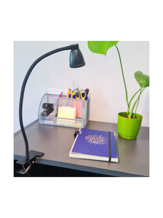 LED Iluminat de Birou cu Braț Flexibil în Culoare Neagră