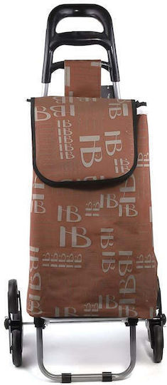 Metallic Shopping Trolley Foldable Brown 95x34x44cm