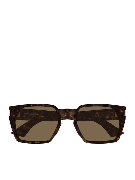 Ysl Men's Sunglasses with Brown Tartaruga Horn-Rimmed Frame and Brown Lens SL 894 006