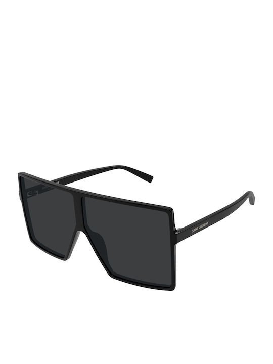 Ysl Sunglasses Black with Horn-Rimmed Frame